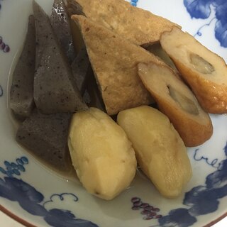 厚揚げ豆腐とごぼう天とじゃがいもの煮物(o^^o)
